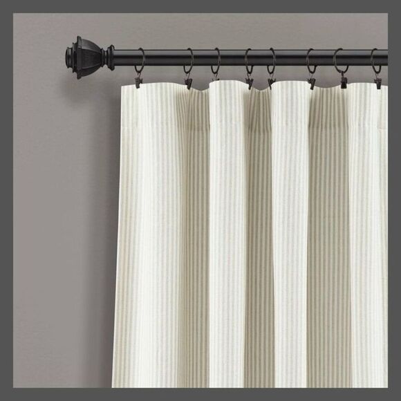 Open Box - Lush Decor - Set of 2 84"x40" Farmhouse Vintage Stri Beige/White - Picture 2 of 4